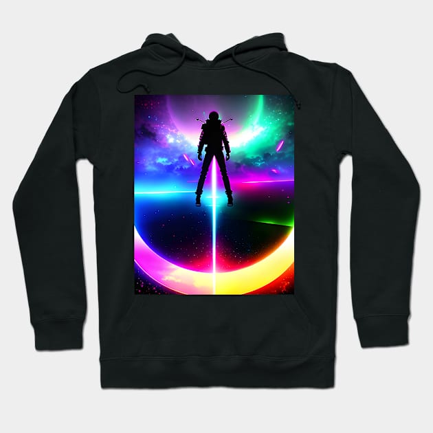 Synthwave / Midjourney Model 43 Hoodie by Dokey4Artist